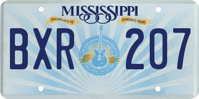 MS license plate BXR207