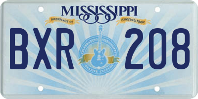 MS license plate BXR208
