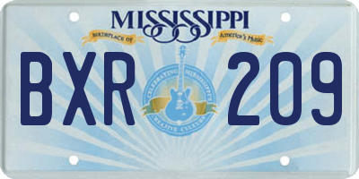 MS license plate BXR209