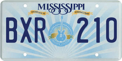 MS license plate BXR210