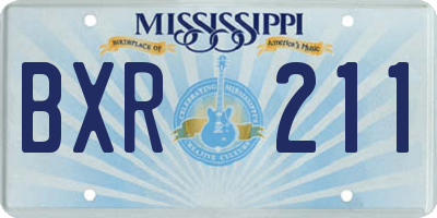 MS license plate BXR211
