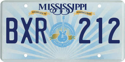 MS license plate BXR212