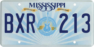 MS license plate BXR213
