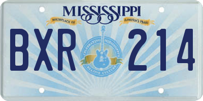 MS license plate BXR214
