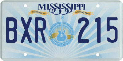 MS license plate BXR215