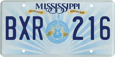 MS license plate BXR216