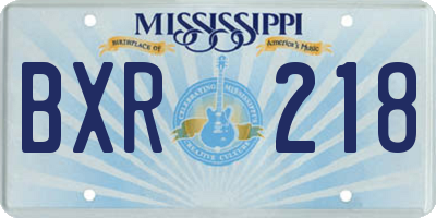 MS license plate BXR218