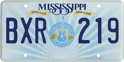 MS license plate BXR219