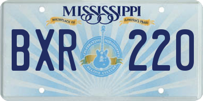 MS license plate BXR220