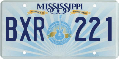 MS license plate BXR221