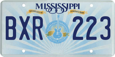 MS license plate BXR223