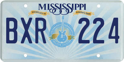 MS license plate BXR224