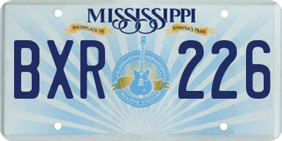 MS license plate BXR226