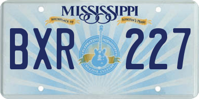 MS license plate BXR227