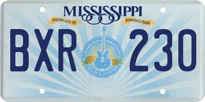 MS license plate BXR230