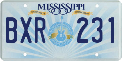 MS license plate BXR231