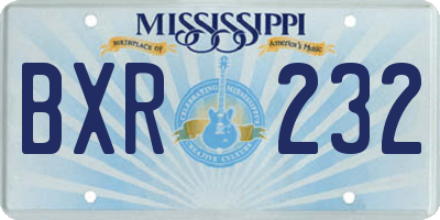 MS license plate BXR232