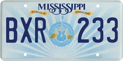 MS license plate BXR233
