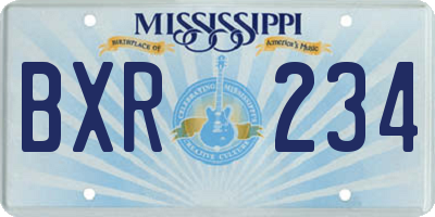 MS license plate BXR234