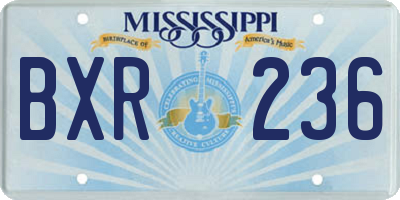 MS license plate BXR236