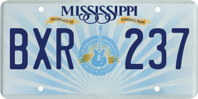 MS license plate BXR237