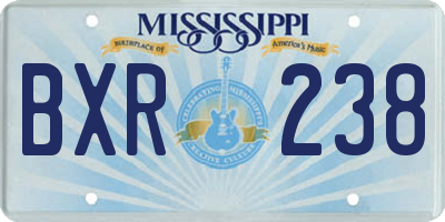 MS license plate BXR238