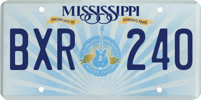 MS license plate BXR240
