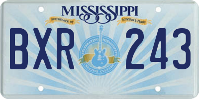 MS license plate BXR243