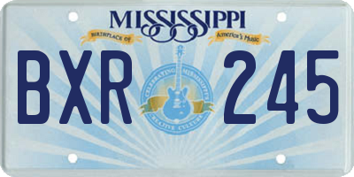 MS license plate BXR245