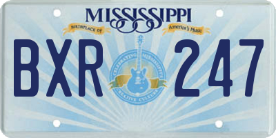 MS license plate BXR247