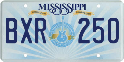 MS license plate BXR250
