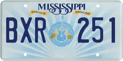 MS license plate BXR251