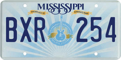 MS license plate BXR254