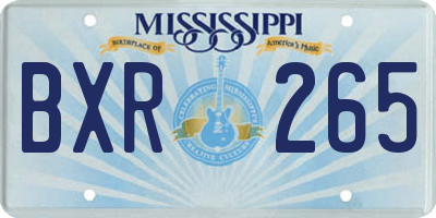 MS license plate BXR265