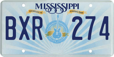 MS license plate BXR274