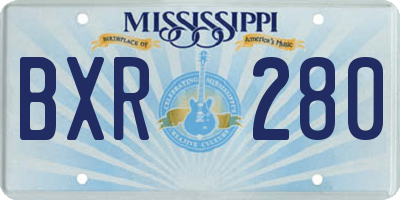 MS license plate BXR280