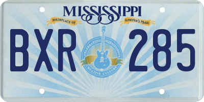 MS license plate BXR285
