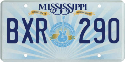 MS license plate BXR290