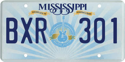 MS license plate BXR301