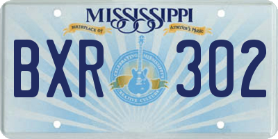 MS license plate BXR302