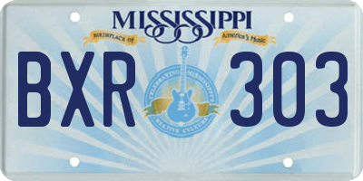 MS license plate BXR303
