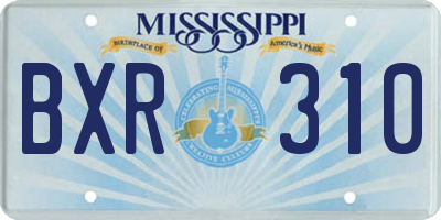 MS license plate BXR310