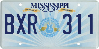 MS license plate BXR311