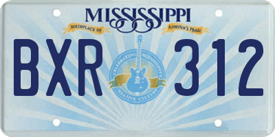MS license plate BXR312