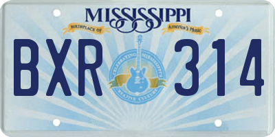 MS license plate BXR314