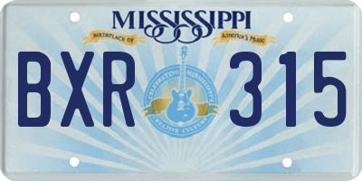 MS license plate BXR315