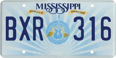 MS license plate BXR316