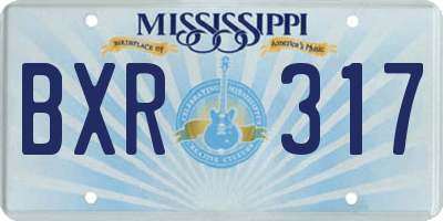 MS license plate BXR317