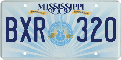 MS license plate BXR320