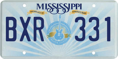 MS license plate BXR331